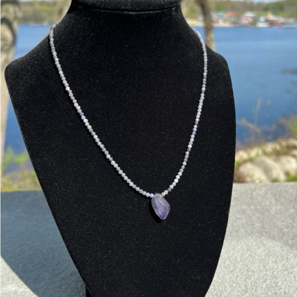 Handmade Crystal Necklace- Sapphire & Iolite Necklace
